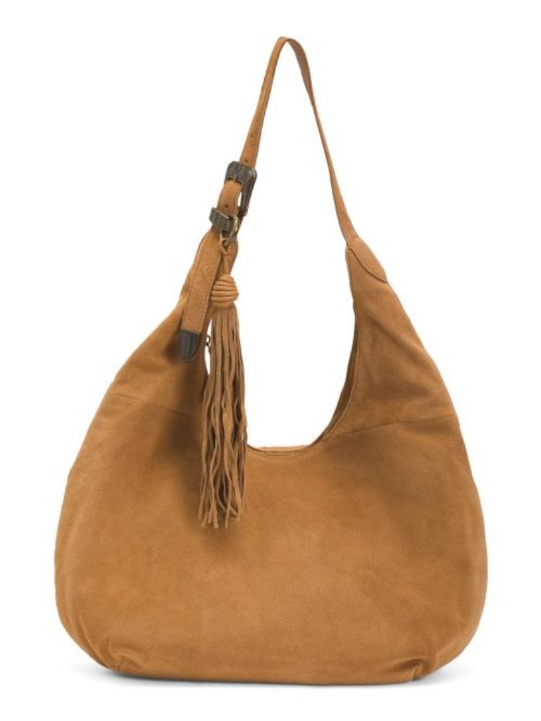 Vilenca Suede Large Western Tassel Strap Hobo